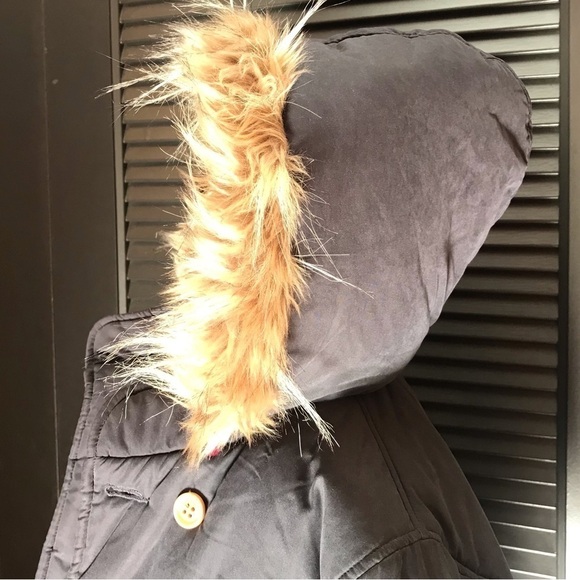 Honey Bee Double Breasted Blue Coat, Removable Hood, Nice, Thick & Soft, Size 15 - Picture 9 of 16